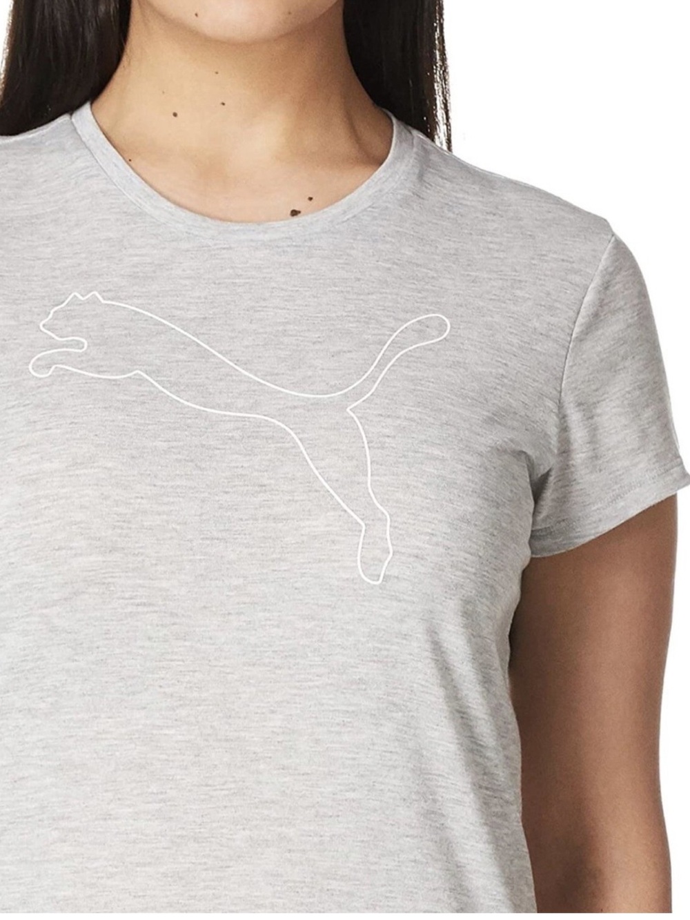 Puma Light Gray Tee with White Puma Cat a
